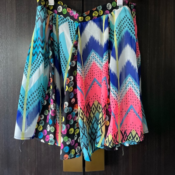 NWT Multicolored Flared Mini Skirt - Picture 1 of 3